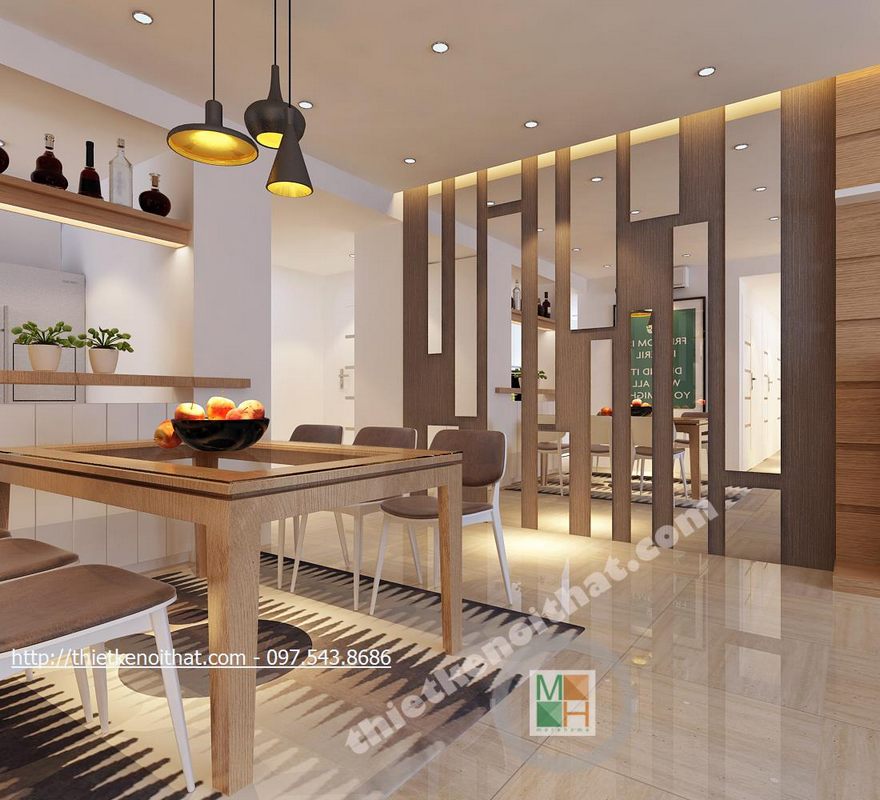 Thiết kế nội thất phòng ăn chung cư Mulberrylane Hà Đông Hà Nội